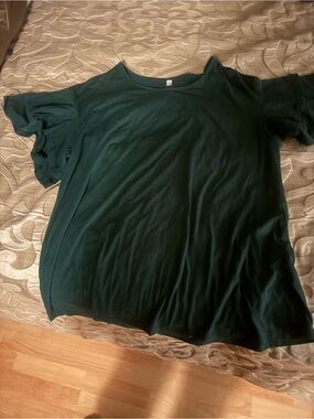 Dark Green Casual Short Sleeve Tee